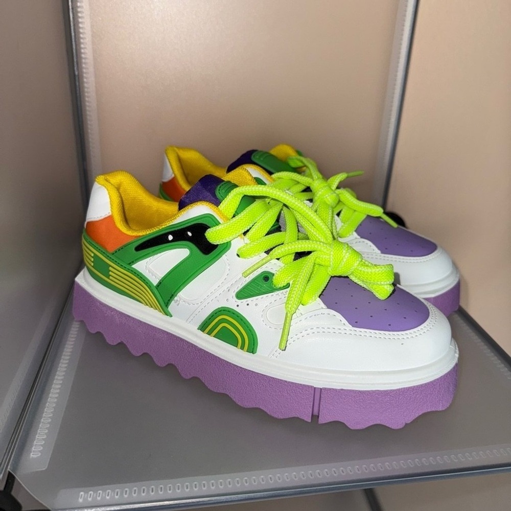 Forever Link Women's Multicolored Chunky Platform Sneakers Size 7.5 New